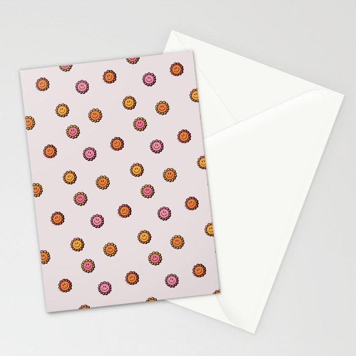 Happy Flower Print in Cream Stationery Card Gallery Image 2