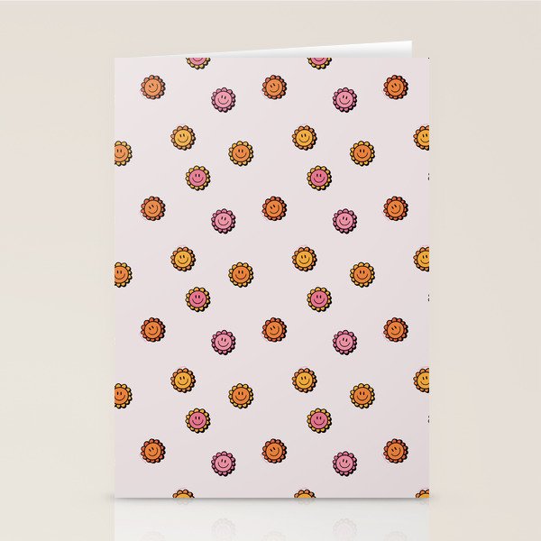 Happy Flower Print in Cream Stationery Card Gallery Image 1