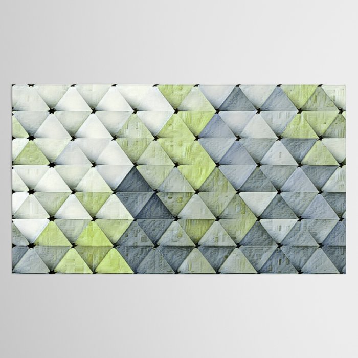 Textured Triangles Lime Gray Tablecloth Gallery Image 2