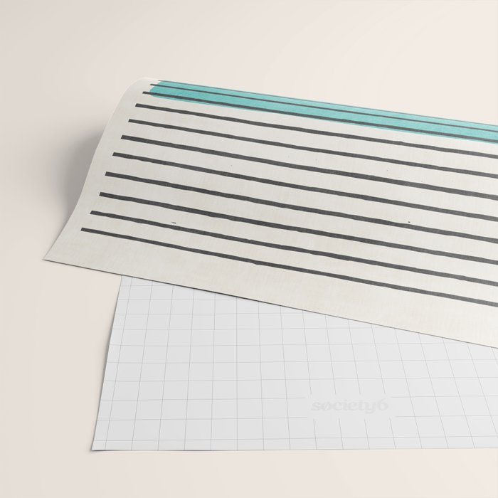 Aqua Turquoise Minimalist Art Wrapping Paper Gallery Image 2