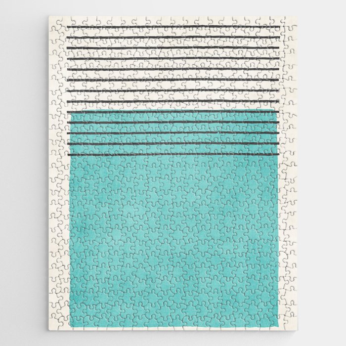 Aqua Turquoise Minimalist Art Jigsaw Puzzle