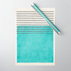 Aqua Turquoise Minimalist Art Wrapping Paper Gallery Image 1