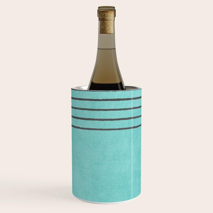 Aqua Turquoise Minimalist Art Wine Chiller Gallery Image 1