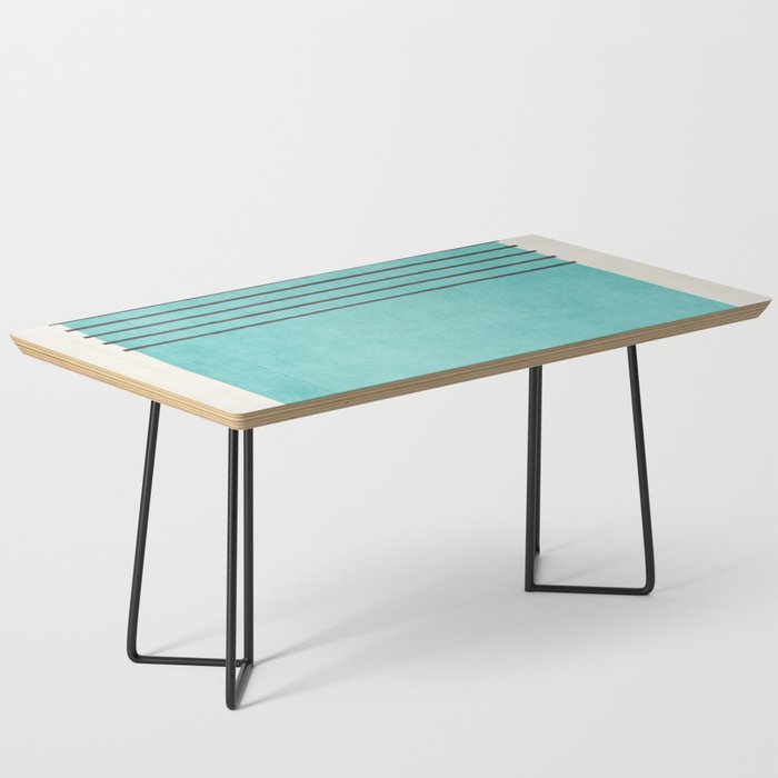 Aqua Turquoise Minimalist Art Coffee Table Gallery Image 1