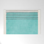 Aqua Turquoise Minimalist Art Welcome Mat Gallery Image 1
