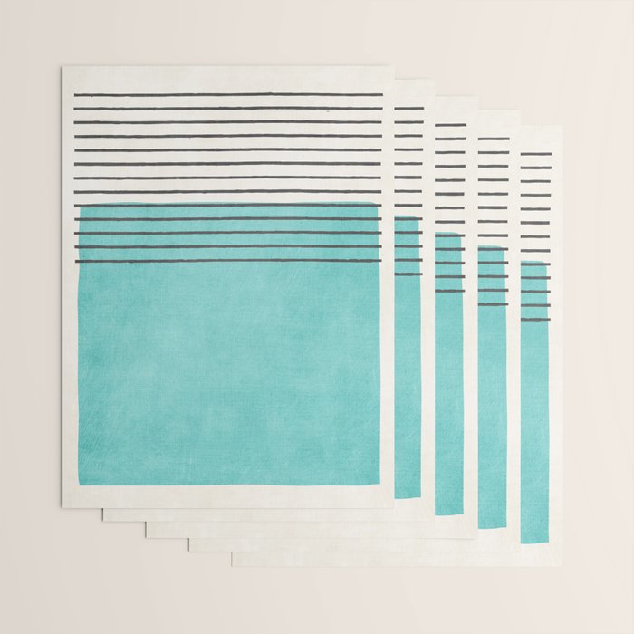 Aqua Turquoise Minimalist Art Wrapping Paper Gallery Image 3