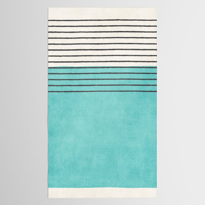 Aqua Turquoise Minimalist Art Tablecloth Gallery Image 2