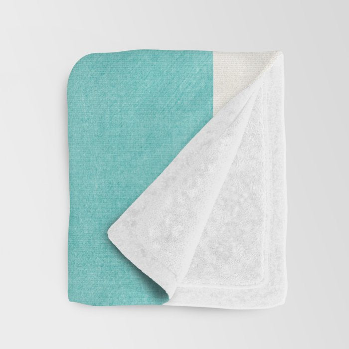 Aqua Turquoise Minimalist Art Throw Blanket Gallery Image 3