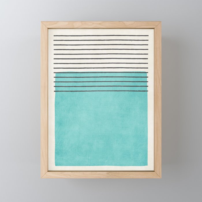 Aqua Turquoise Minimalist Art Mini Art Print Gallery Image 1