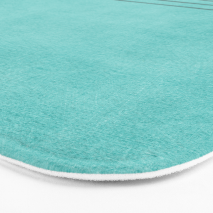 Aqua Turquoise Minimalist Art Bath Mat Gallery Image 3