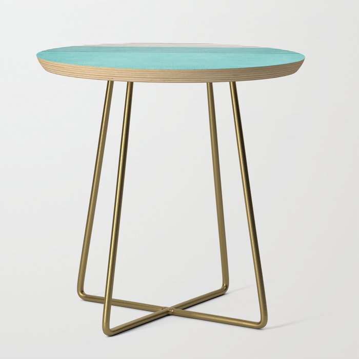 Aqua Turquoise Minimalist Art Side Table Gallery Image 1