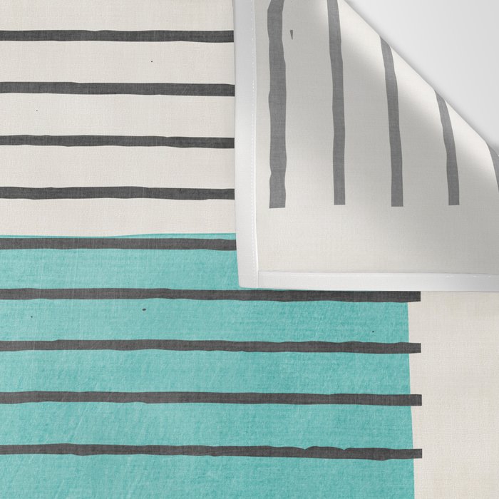 Aqua Turquoise Minimalist Art Wall Tapestry Gallery Image 3