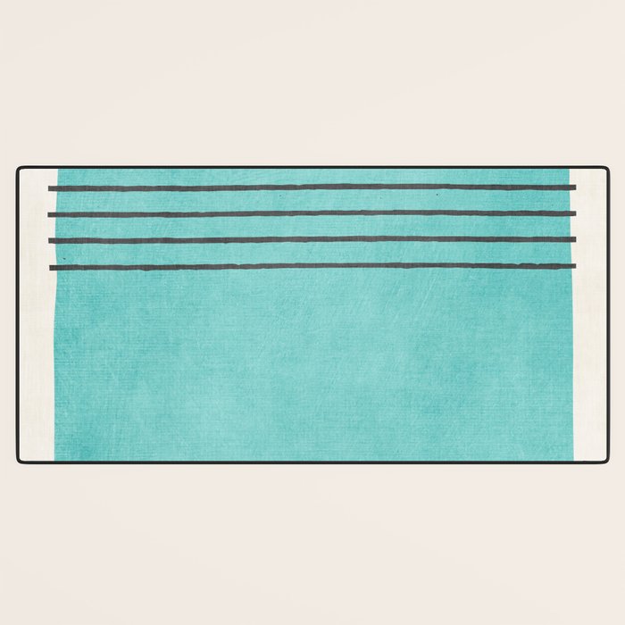 Aqua Turquoise Minimalist Art Desk Mat Gallery Image 3