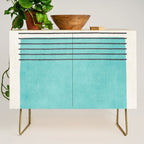 Aqua Turquoise Minimalist Art Credenza Gallery Image 1