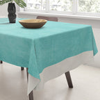 Aqua Turquoise Minimalist Art Tablecloth Gallery Image 3
