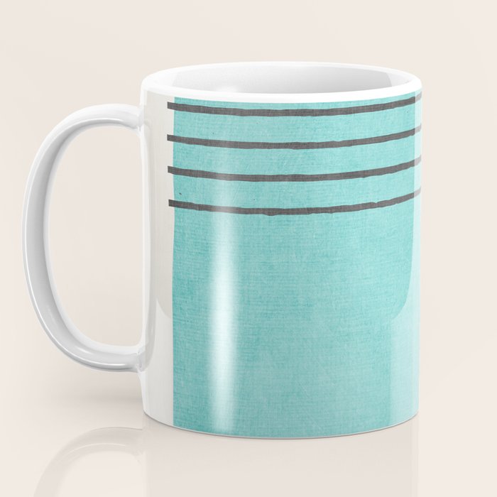 Aqua Turquoise Minimalist Art Coffee Mug Gallery Image 3