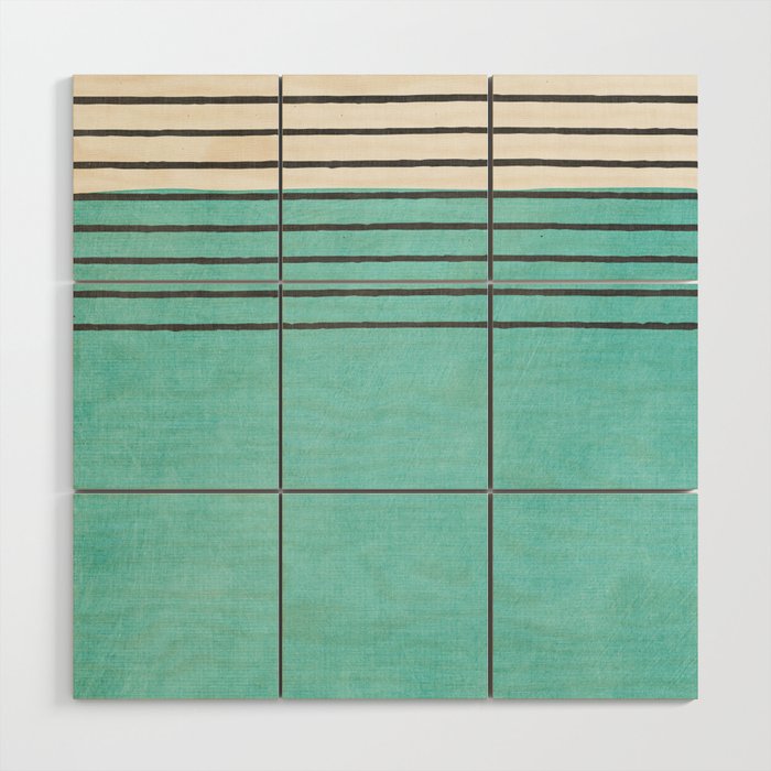 Aqua Turquoise Minimalist Art Wood Wall Art Gallery Image 1