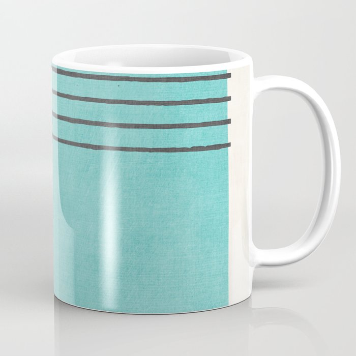 Aqua Turquoise Minimalist Art Coffee Mug Gallery Image 1