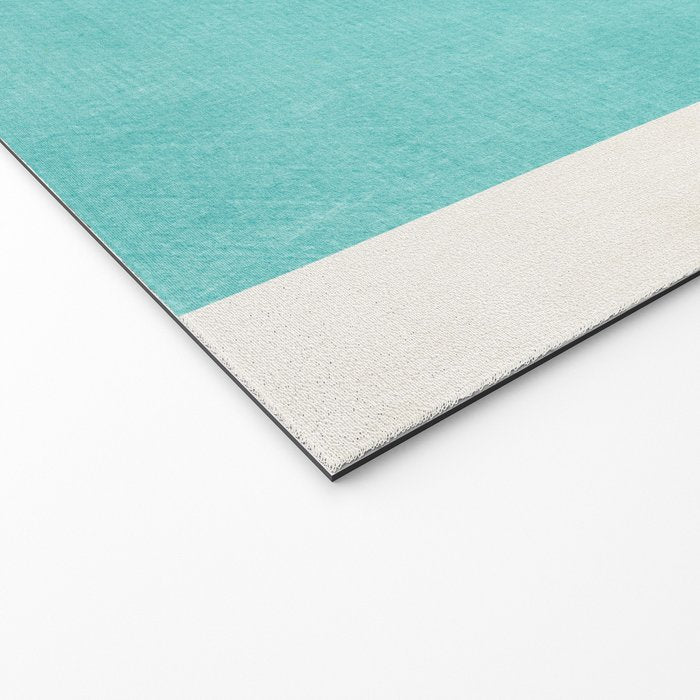 Aqua Turquoise Minimalist Art Welcome Mat Gallery Image 2