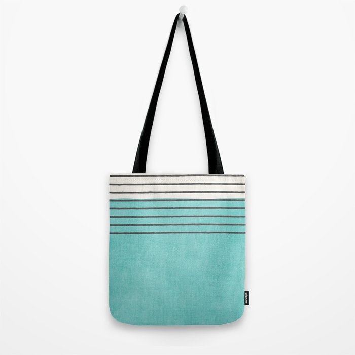 Aqua Turquoise Minimalist Art Tote Bag Gallery Image 2