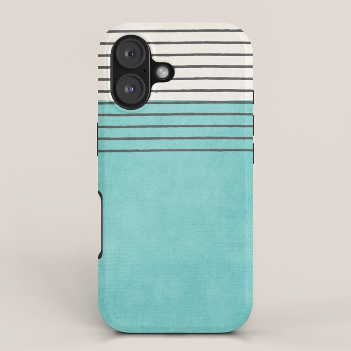 Aqua Turquoise Minimalist Art iPhone Case Gallery Image 1