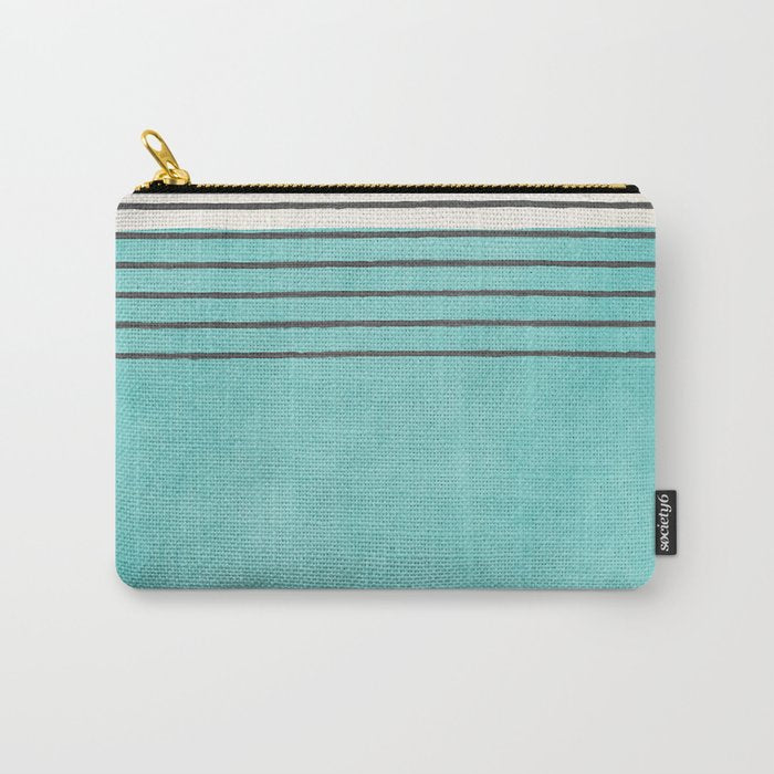 Aqua Turquoise Minimalist Art Carry All Pouch Gallery Image 1