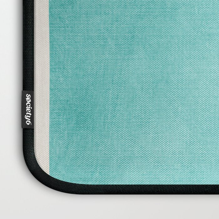 Aqua Turquoise Minimalist Art Laptop Sleeve Gallery Image 3