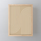 Minimal Line Curvature LXXXV Neutral Tan Mid Century Modern Arch Abstract Mini Art Print Gallery Image 1