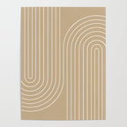 Minimal Line Curvature LXXXV Neutral Tan Mid Century Modern Arch Abstract Poster Gallery Image 4