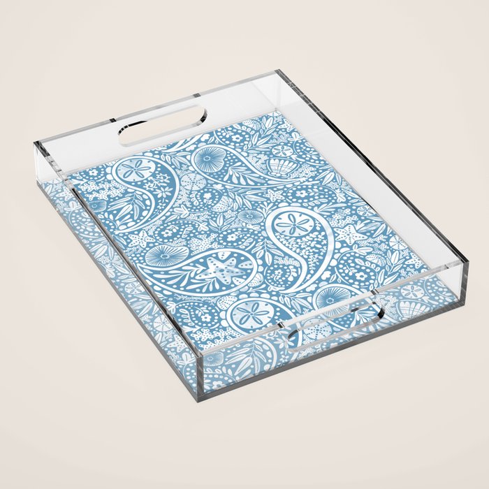 Oceanic Paisley Charm Acrylic Tray Gallery Image 1