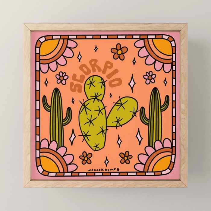 Scorpio Cactus Mini Art Print Gallery Image 1