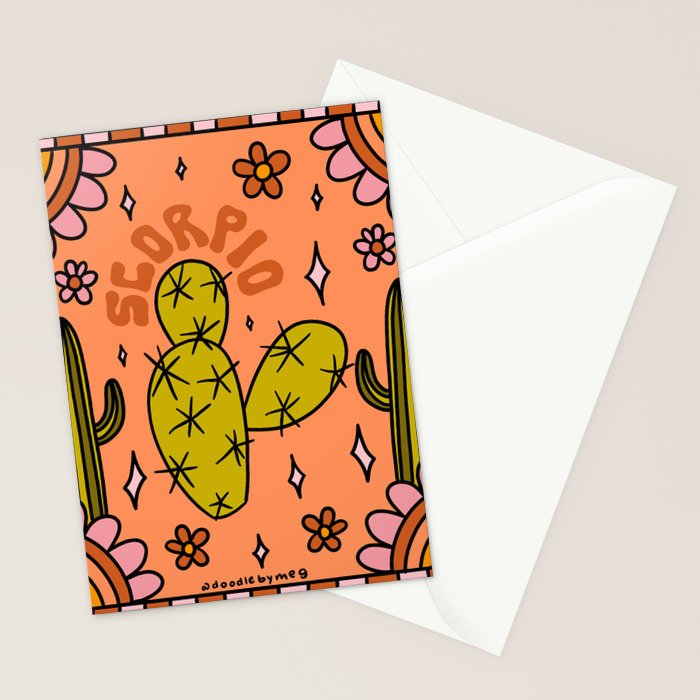 Scorpio Cactus Stationery Card Gallery Image 2