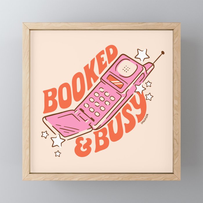 BOOKED AND BUSY (IN CREAM) Mini Art Print Gallery Image 1