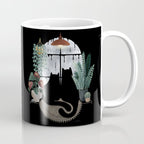 Rainy Day Cats on Black Coffee Mug Gallery Image 1