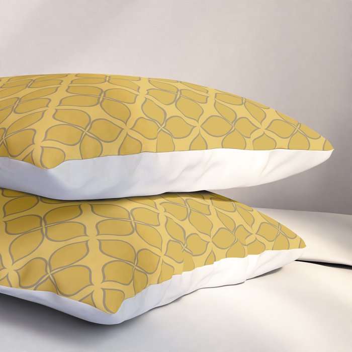 Golden Moroccan Floral Pattern Pillow Sham Gallery Image 3