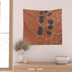 Minimalist Leaf Floral Wall Tapestry Gallery Image 2