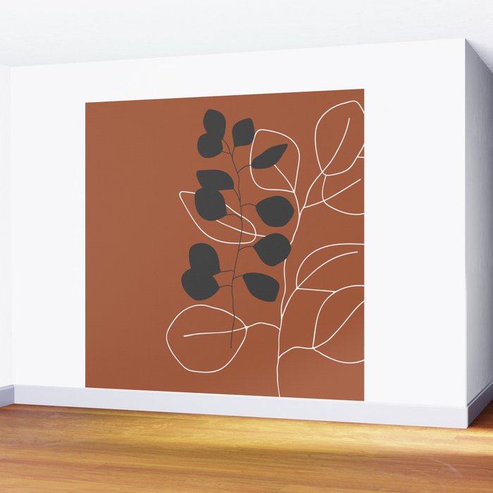 Minimalist Leaf Floral Wall Mural Gallery Image 2