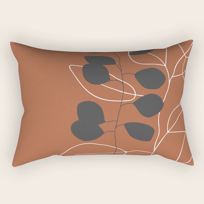 Minimalist Leaf Floral Rectangular Pillow Gallery Image 2