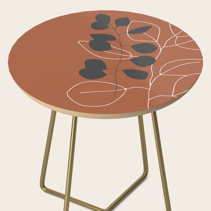 Minimalist Leaf Floral Side Table Gallery Image 2
