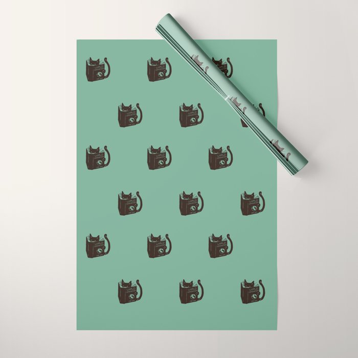 World Domination for Cats (Green) Wrapping Paper Gallery Image 1