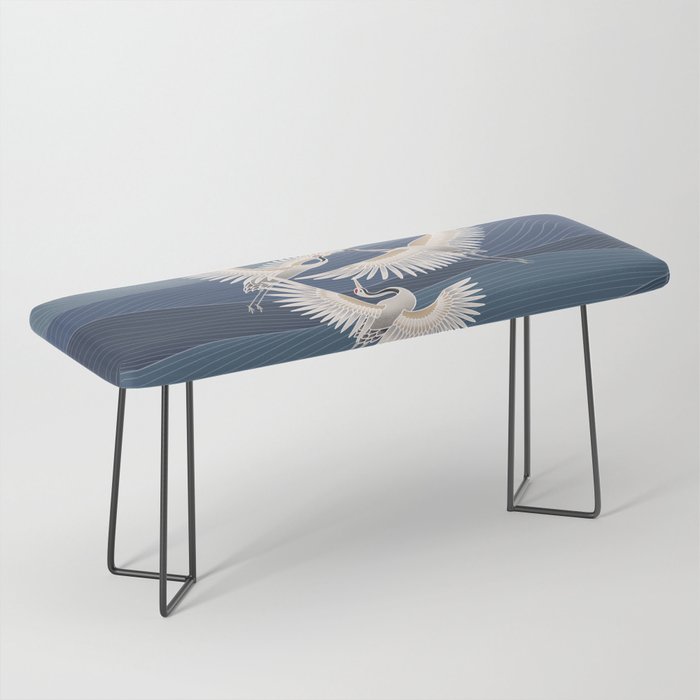 cranes, asian style art Bench Gallery Image 1