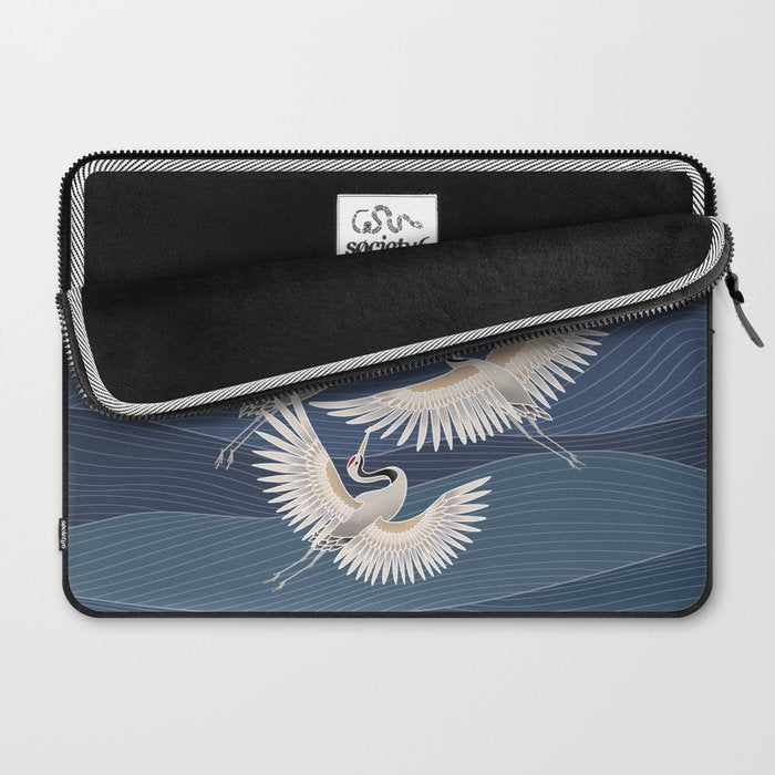 cranes, asian style art Laptop Sleeve Gallery Image 2