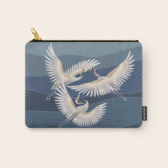cranes, asian style art Carry All Pouch Gallery Image 1