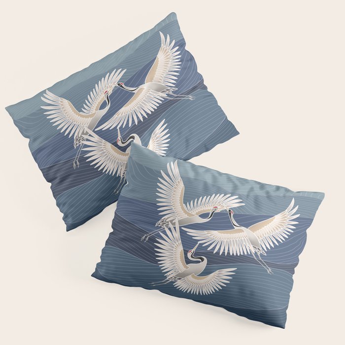 cranes, asian style art Pillow Sham Gallery Image 3