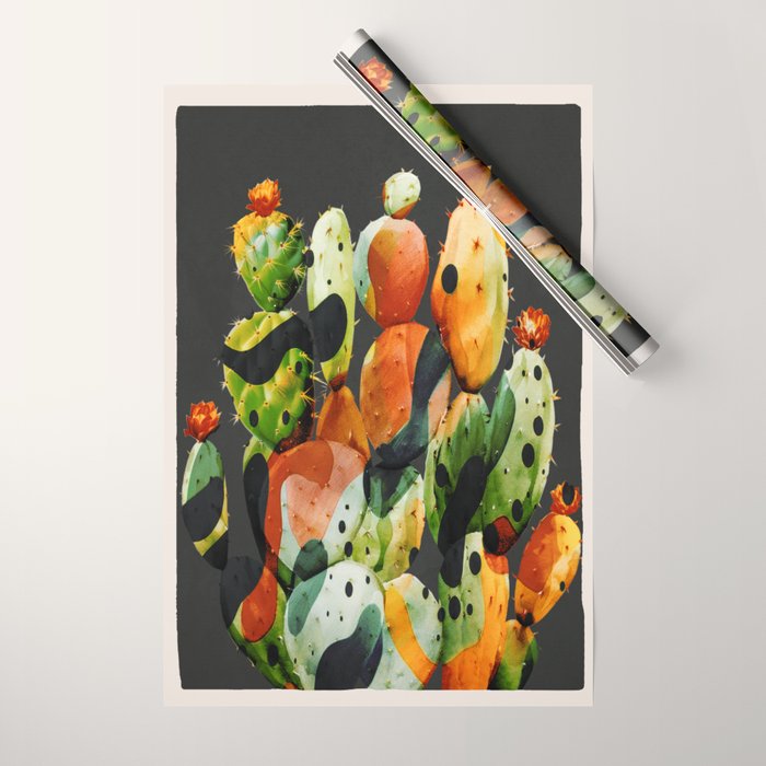 Abstract Modern Cactus 2 Wrapping Paper Gallery Image 1