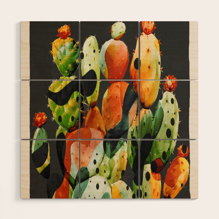 Abstract Modern Cactus 2 Wood Wall Art Gallery Image 1