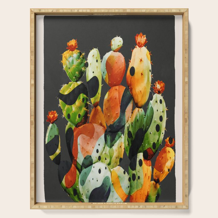 Abstract Modern Cactus 2 Serving Tray Gallery Image 1