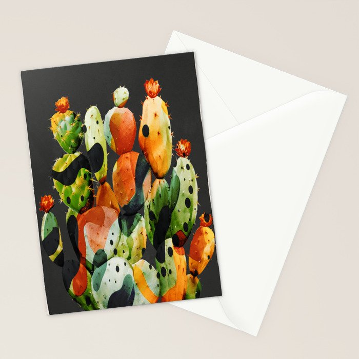 Abstract Modern Cactus 2 Stationery Card Gallery Image 2