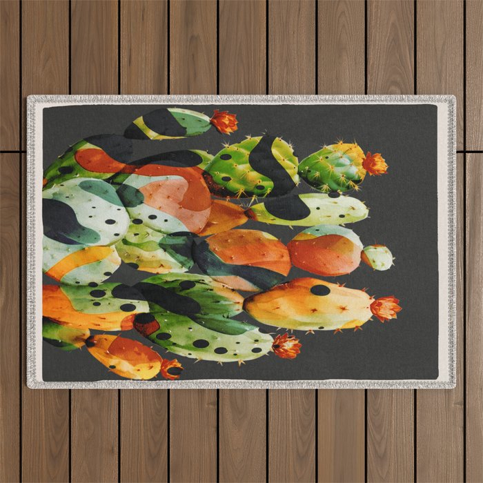Abstract Modern Cactus 2 Outdoor Rug Gallery Image 1