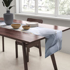 Calm but Dramatic Light Monochromatic Black & Grey Abstract Table Runner Gallery Image 2